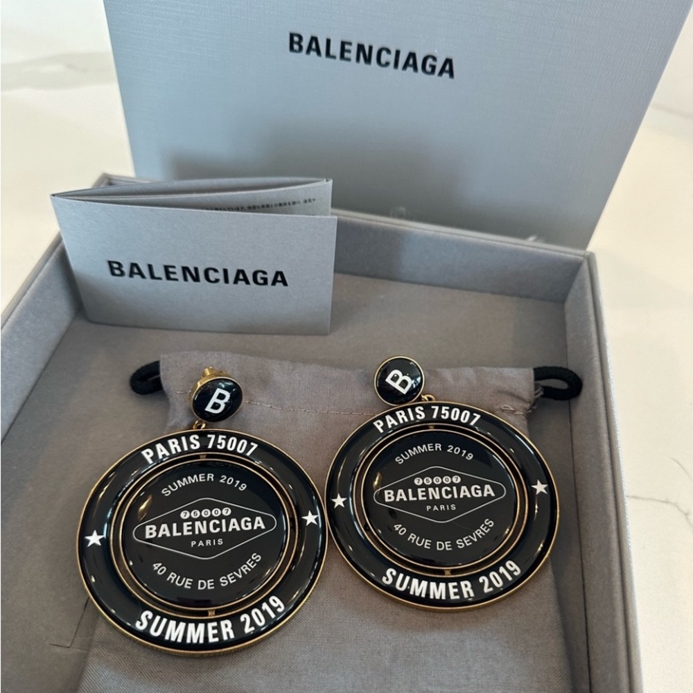 Balenciaga Black and Gold Earrings
